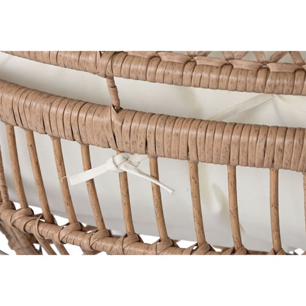 Bord med 2 lænestole Home ESPRIT Hvid Beige Grå Natur 55 x 55 x 47 cm