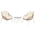 Miniatyrbillede 1 af 8: Bord med 2 lænestole Home ESPRIT Hvid Beige Grå Natur 55 x 55 x 47 cm