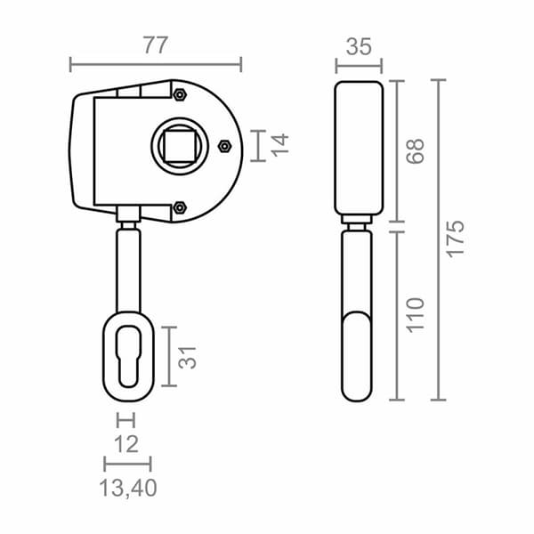 Mekanisme til rullemarkise Micel TLD05 Hvid 7,7 x 3,5 x 17,5 cm Manual 1:11