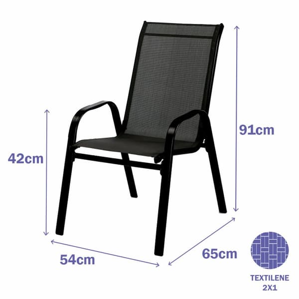 Marbueno Have Stole i Sort Stål 91X54X65 cm 10467