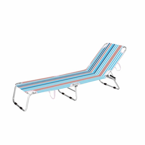 Marbueno Tumbona Plegable - Rayas Naranja & Blå - 187X58X24 cm - 10466