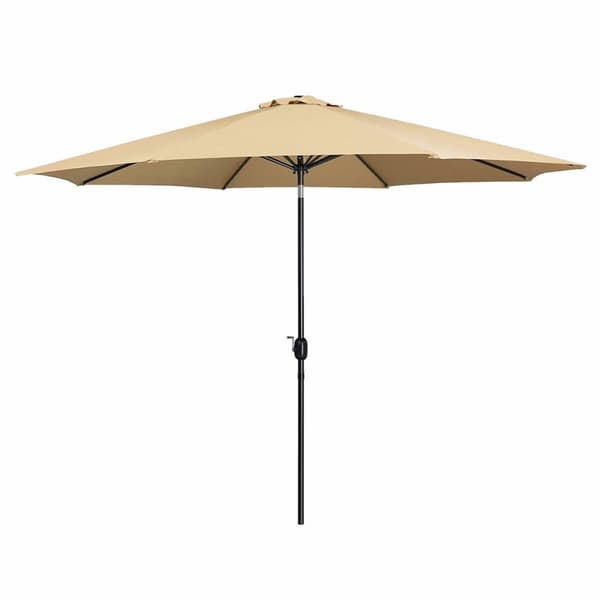 Marbueno Parasol Stål 8 Stænger D300 cm Polyester Brun Have, Pool, Terrasse 10485