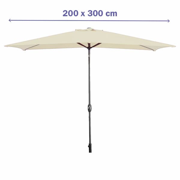 Marbueno Parasoller Stål 8 Stænger 200x300 cm Polyester Beige Have, Pool, Terrasse 10493