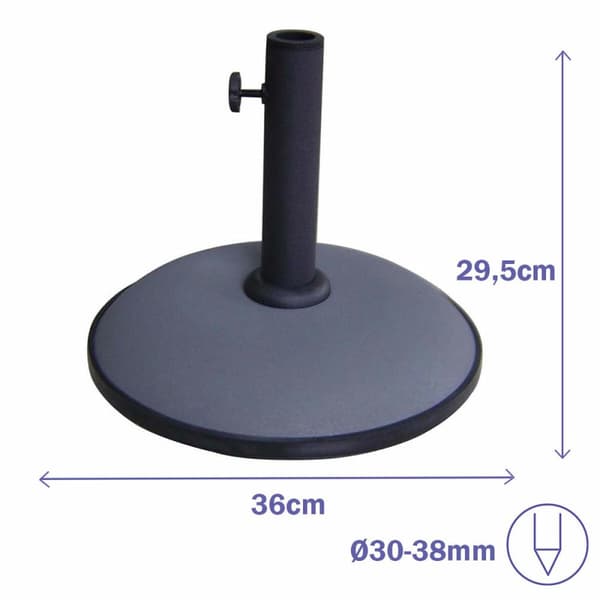 Marbueno Base Parasoll Rund Cement 36x29,5 cm 11KG Grå Have, Pool, Terrasse 10442