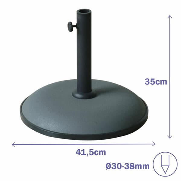 Marbueno Base Parasoll Rund Cement 41,5x35 cm 15KG Grå Have, Pool, Terrasse 10446