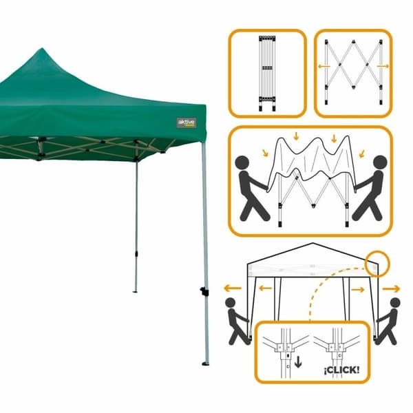 Gazebo Colorbaby Foldbar Justerbar højde Stål 300 x 300 x 220 cm