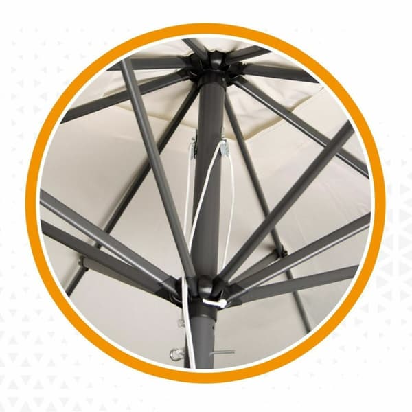 Parasol Aktive Flødefarvet Aluminium Stål 270 x 270 cm