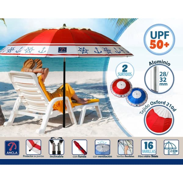 Solskærm Ø 220 cm SPF50+ Anker