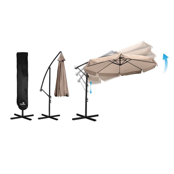 Kokoontaittuva puutarhasateenvarjo 8 segmenttiä 350 cm kannella Plonos PL-881