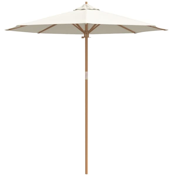 Uteplatsparaply Gräddvit 240x260 cm i bambu