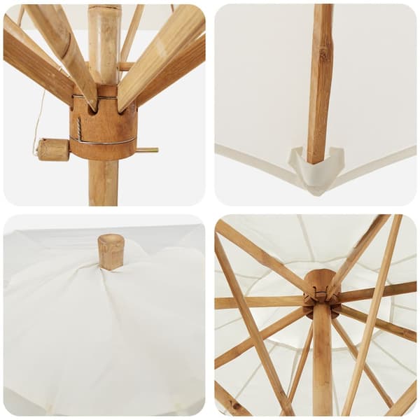 Uteplatsparaply Gräddvit 240x260 cm i bambu