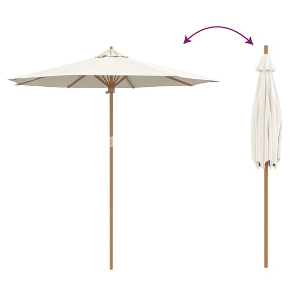 Uteplatsparaply Gräddvit 240x260 cm i bambu