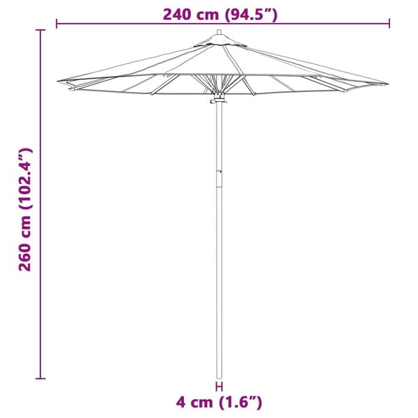 Uteplatsparaply Gräddvit 240x260 cm i bambu