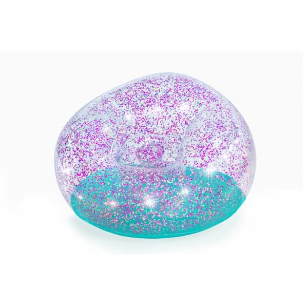 Bestway Jättestor Glitteruppblåsbar Stol 114x112x66 cm +6 År Inomhus och Trädgård 75115