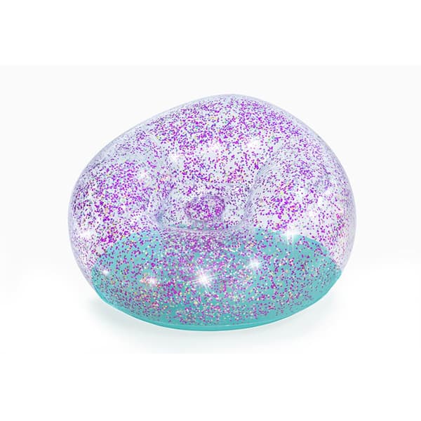Bestway Jättestor Glitteruppblåsbar Stol 114x112x66 cm +6 År Inomhus och Trädgård 75115