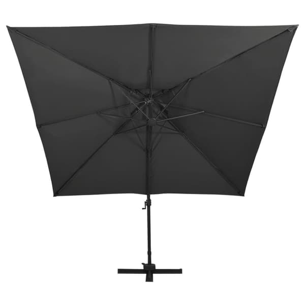 Frihängande trädgårdsparasoll med ventilation 300x300 cm svart