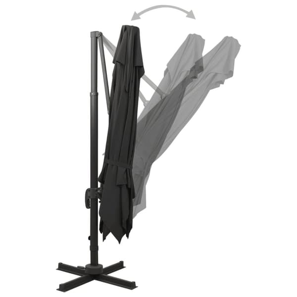Frihängande trädgårdsparasoll med ventilation 300x300 cm svart