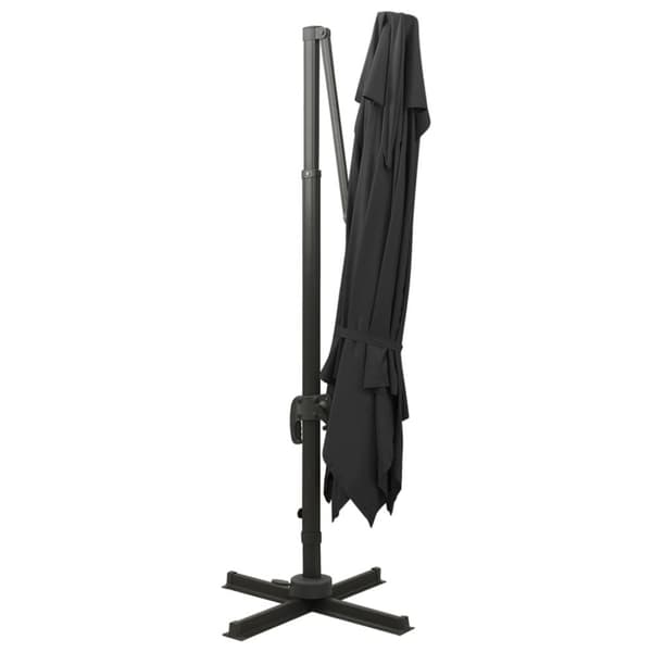 Frihängande trädgårdsparasoll med ventilation 300x300 cm svart