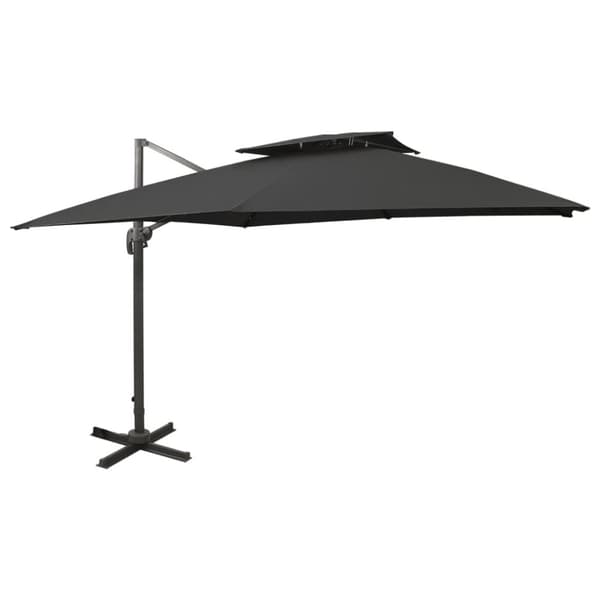 Frihängande trädgårdsparasoll med ventilation 300x300 cm svart