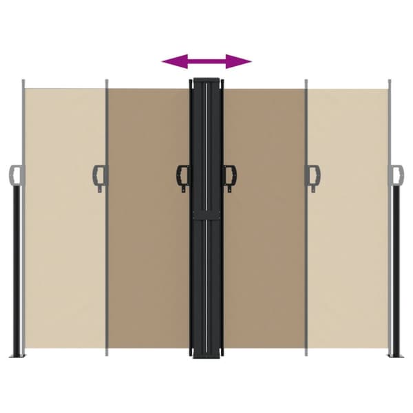 Infällbar sidomarkis taupe 180x1200 cm