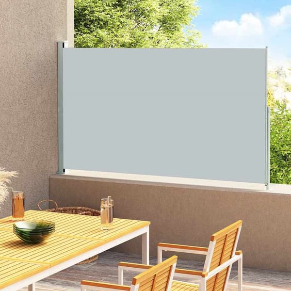 Infällbar sidomarkis 180x300 cm grå