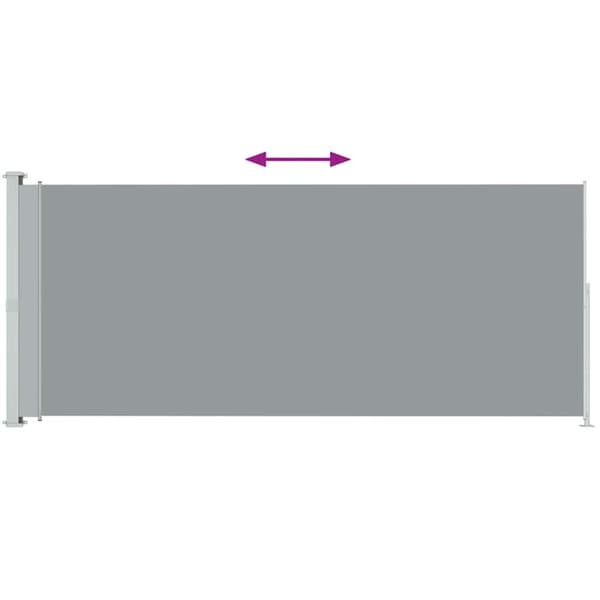 Infällbar sidomarkis 180x500 cm grå