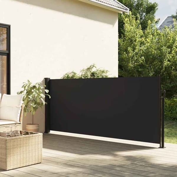 Indragbar sidomarkis svart 120x500 cm