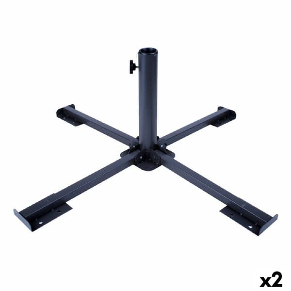 Rantavarjon alusta Aktive 86 x 34 x 86 cm Musta Metalli (2 osaa)