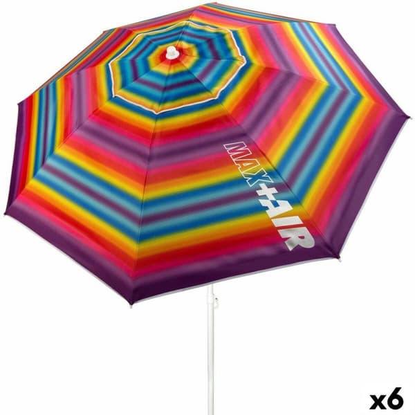Skėtis nuo saulės Aktive Monivärinen Oxford Teräs Oxford kangas 200 x 200 x 200 cm (6 osaa)