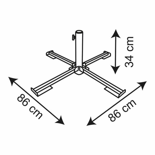 Base for parasoll Aktive 86 x 34 x 86 cm Svart Metall (2 enheter)