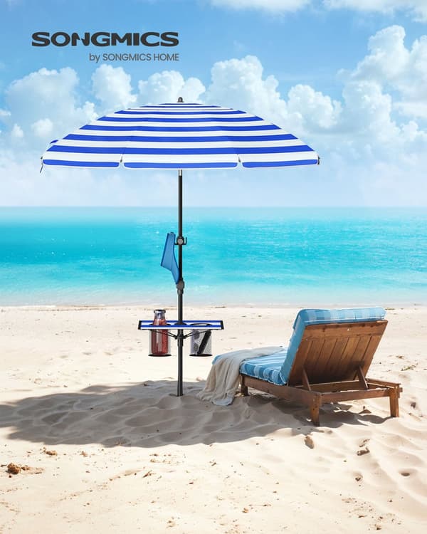 Solparasol, SONGMICS GPU0080Q01, 160 cm, Blå