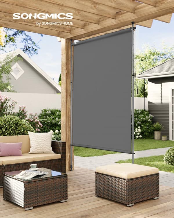 Vertikal markis, SONGMICS GSA0150G01, 150x220-300 cm, antracitgrå