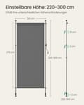 Miniatyrbillede 6 af 6: Vertikal markise, SONGMICS GSA0150G01, 150x220-300 cm, antracitgrå