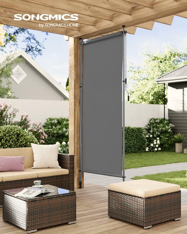 Vertikal markise, SONGMICS GSA0150G01, 150x220-300 cm, antracitgrå