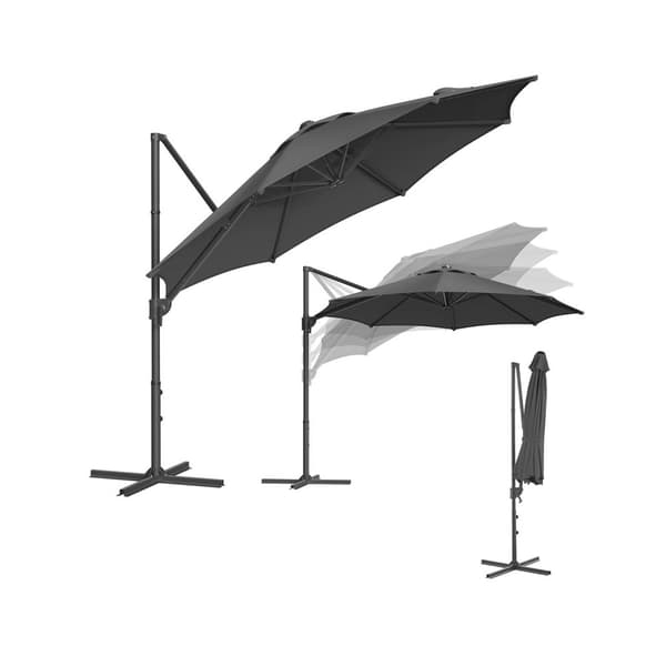 Terrasseparasol, SONGMICS, 300 cm, Grå
