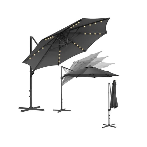 Patio Umbrella, SONGMICS, 300 cm, Harmaa