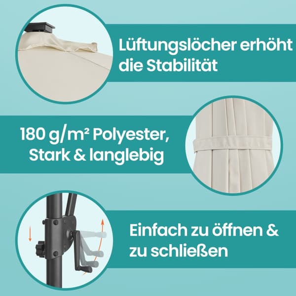 Patiovarjo, SONGMICS 300 cm, Pigeon Gray