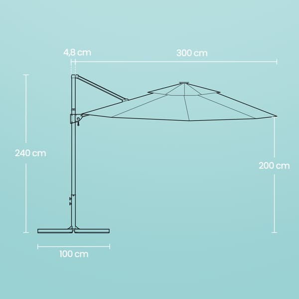 Patiovarjo, SONGMICS 300 cm, Pigeon Gray