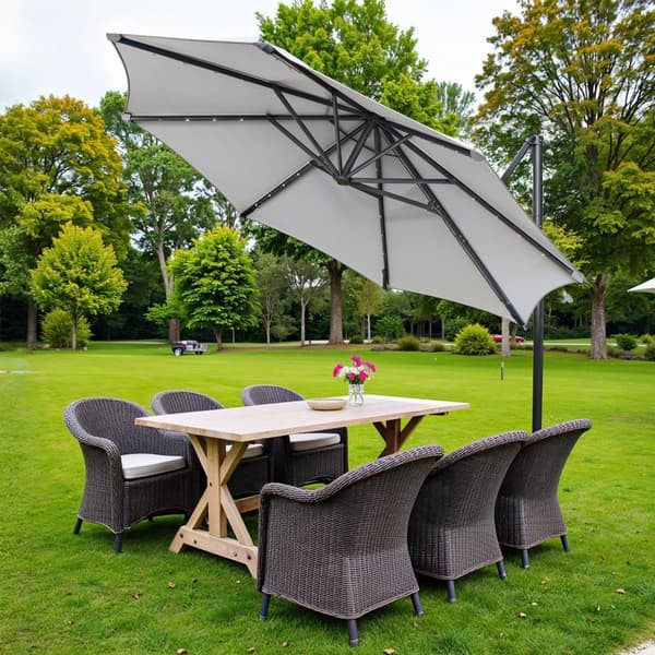 Terrasseparasol, SONGMICS, 300 cm, Duegrå