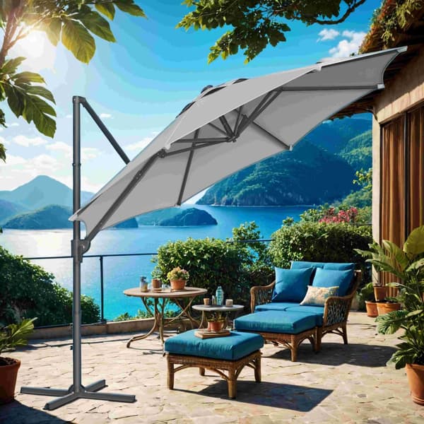 Auringonvarjo, 300 cm, Pigeon Grey