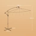 Miniatyrbild 6 av 6: Uteparasoll med LED-solljus, 300 cm, Taupe