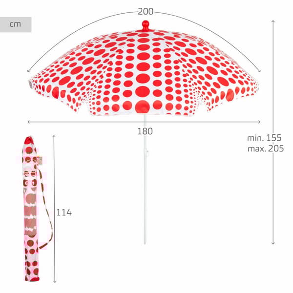 Parasoll Aktive Röd 200 x 205 x 200 cm (6 antal)