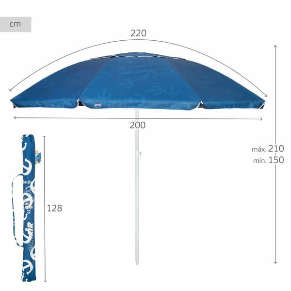 Parasoll Aktive Blå 220 x 210 x 220 cm (6 antal)