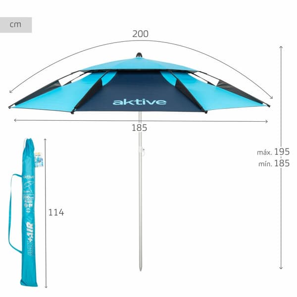 Solskærm Aktive Blå 200 x 195 x 200 cm Ø 200 cm