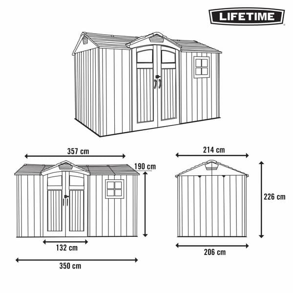 Hytte Lifetime 356 x 225 x 213 cm Grå