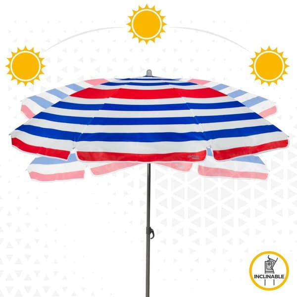 Strandparasoll Aktive Blå Rød Flerfarget Sølv Ø 160 cm 160 x 167 x 160 cm (12 enheter)