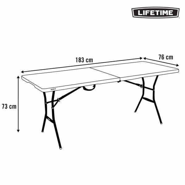 Klappbord Lifetime Svart 183 x 73 x 76 cm
