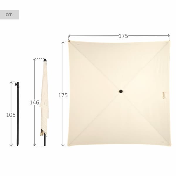 Aurinkovarjo Aktive Beige 175 x 240 x 175 cm
