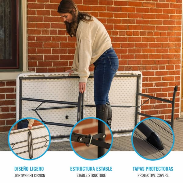 Klappbord Lifetime Hvit 152 x 74 x 76 cm