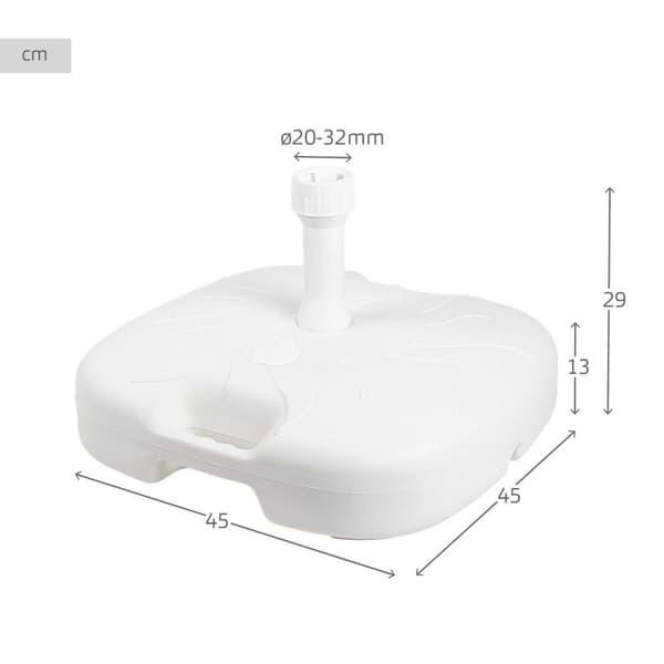 Base for parasoll Aktive Hvit Ø 32 mm Ø 20 mm 45 x 29 x 45 cm (5 enheter)